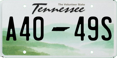 TN license plate A4049S