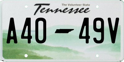 TN license plate A4049V