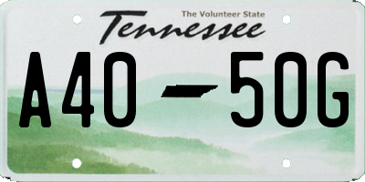 TN license plate A4050G