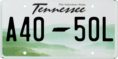 TN license plate A4050L