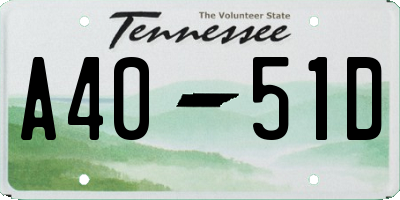 TN license plate A4051D
