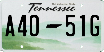 TN license plate A4051G