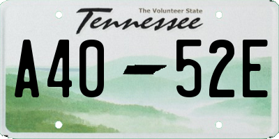 TN license plate A4052E