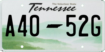 TN license plate A4052G