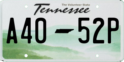 TN license plate A4052P