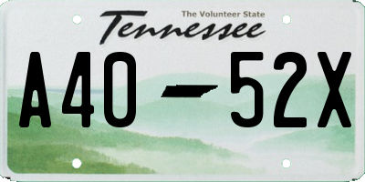 TN license plate A4052X