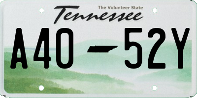 TN license plate A4052Y