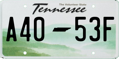 TN license plate A4053F