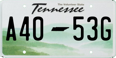 TN license plate A4053G