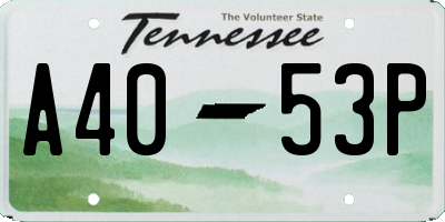 TN license plate A4053P