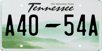 TN license plate A4054A