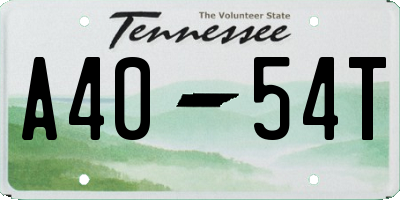 TN license plate A4054T