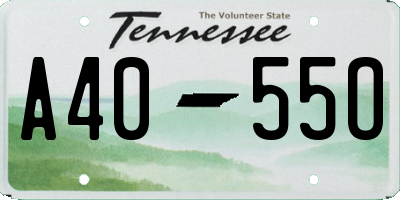 TN license plate A4055O