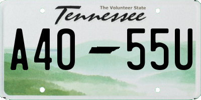 TN license plate A4055U