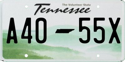 TN license plate A4055X