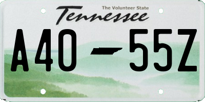 TN license plate A4055Z
