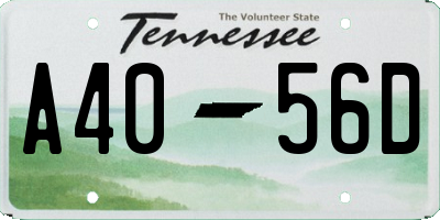 TN license plate A4056D