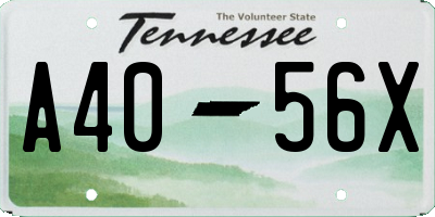 TN license plate A4056X