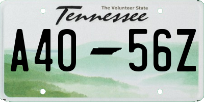 TN license plate A4056Z