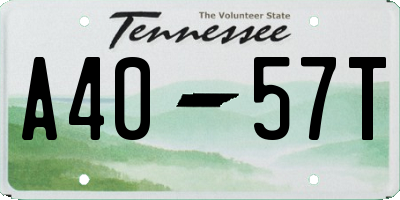 TN license plate A4057T