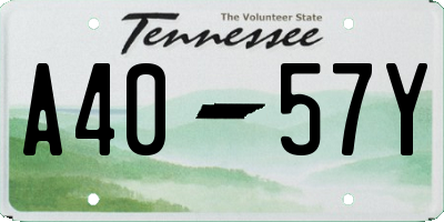 TN license plate A4057Y