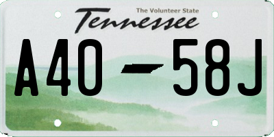 TN license plate A4058J