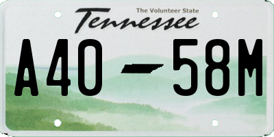 TN license plate A4058M