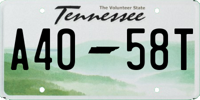 TN license plate A4058T