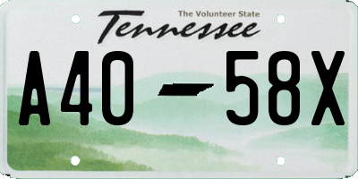 TN license plate A4058X