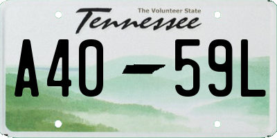 TN license plate A4059L