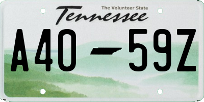 TN license plate A4059Z