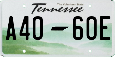 TN license plate A4060E