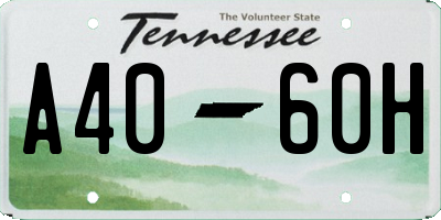 TN license plate A4060H
