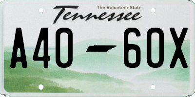 TN license plate A4060X