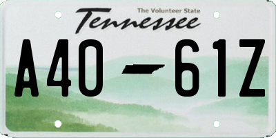 TN license plate A4061Z
