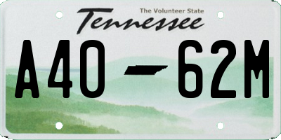 TN license plate A4062M