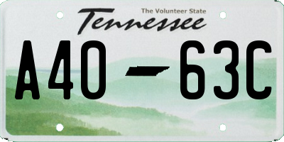 TN license plate A4063C