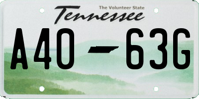 TN license plate A4063G
