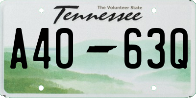 TN license plate A4063Q