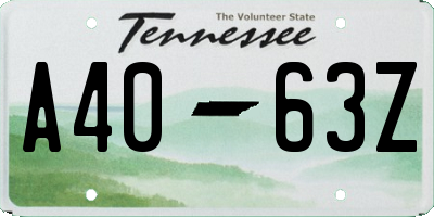 TN license plate A4063Z