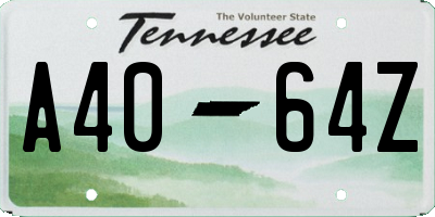 TN license plate A4064Z