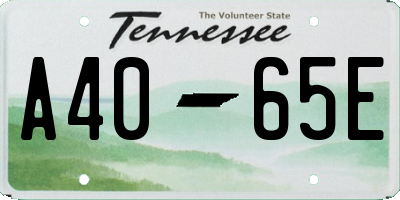 TN license plate A4065E