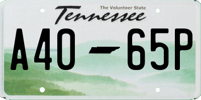 TN license plate A4065P