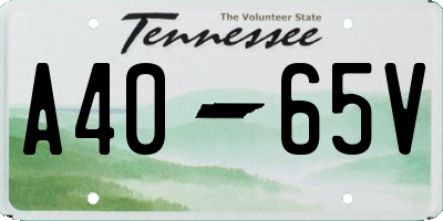 TN license plate A4065V