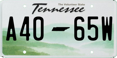 TN license plate A4065W