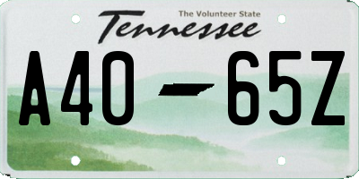 TN license plate A4065Z