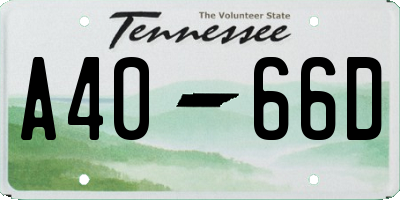 TN license plate A4066D