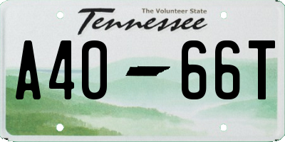 TN license plate A4066T