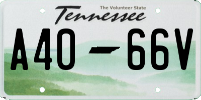 TN license plate A4066V