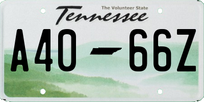 TN license plate A4066Z